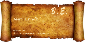 Beer Ernő névjegykártya